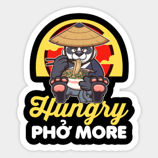 Hungry Pho More Cartoon Panda Sticker